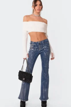 Astrea Fold Over Cropped Sweater