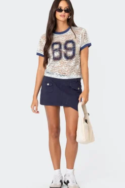 Asymmetric Pocket Mini Skirt