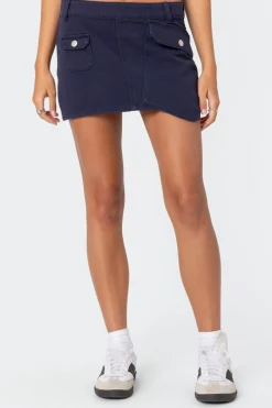 Asymmetric Pocket Mini Skirt