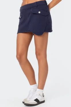 Asymmetric Pocket Mini Skirt