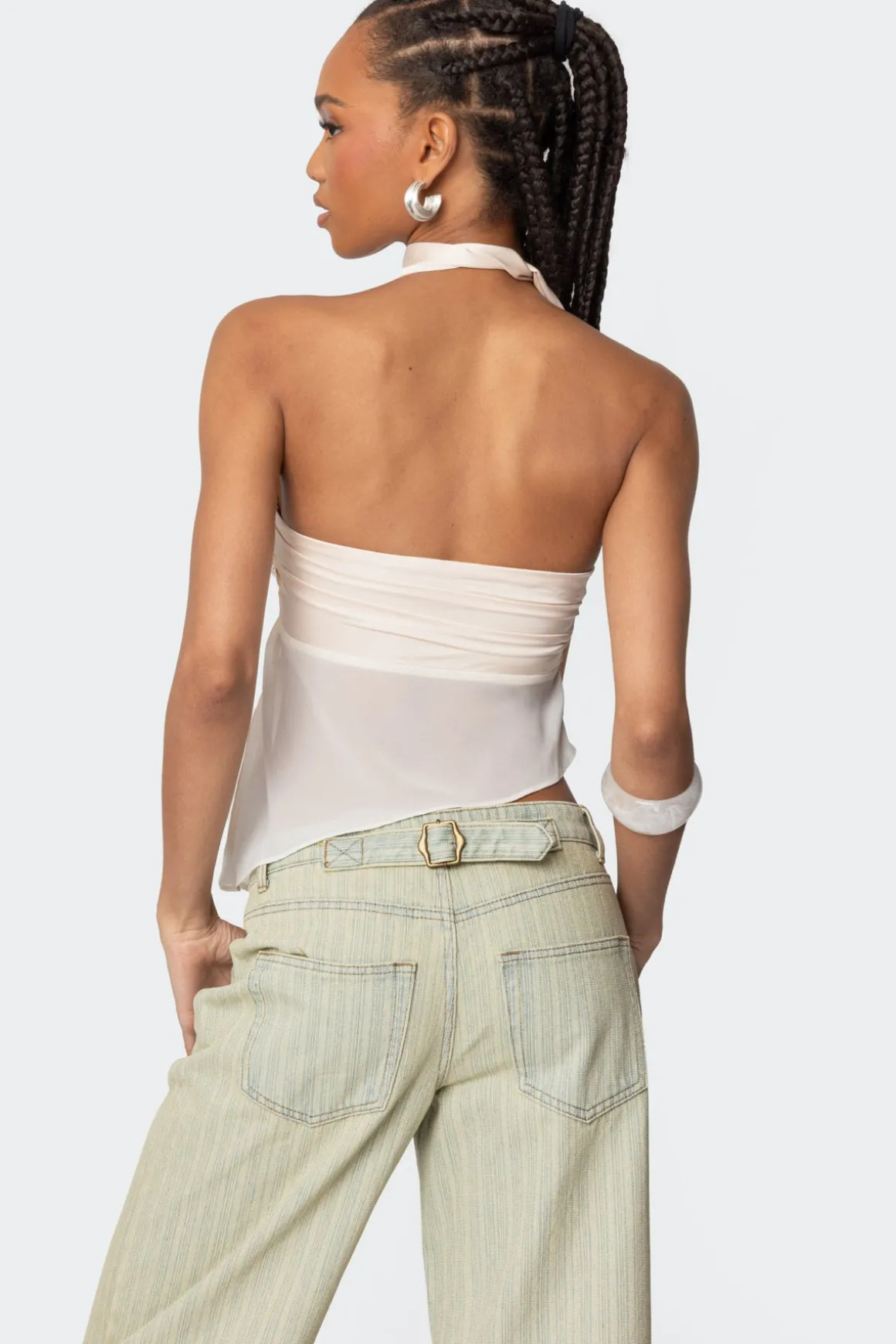 Asymmetric Two Piece Scarf Top