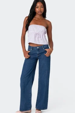 Augusta Pinstripe Strapless Top