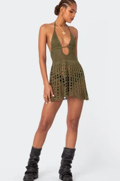 Austin Open Back Crochet Mini Dress
