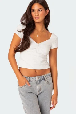 Ava V Neck Ruched Top
