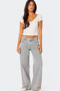 Ava V Neck Ruched Top