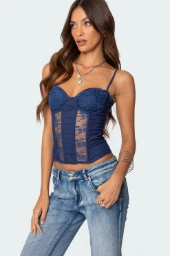 Avena Linen Look Lacey Corset