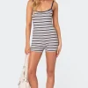 Avis Striped Ribbed Romper