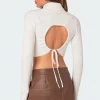 Back Cut Out Turtle Neck Sweater