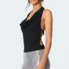 Backless Cowl Neck Bodysuit