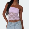 Ballet Sheer Lace Tube Top