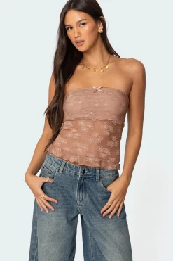 Ballet Sheer Lace Tube Top