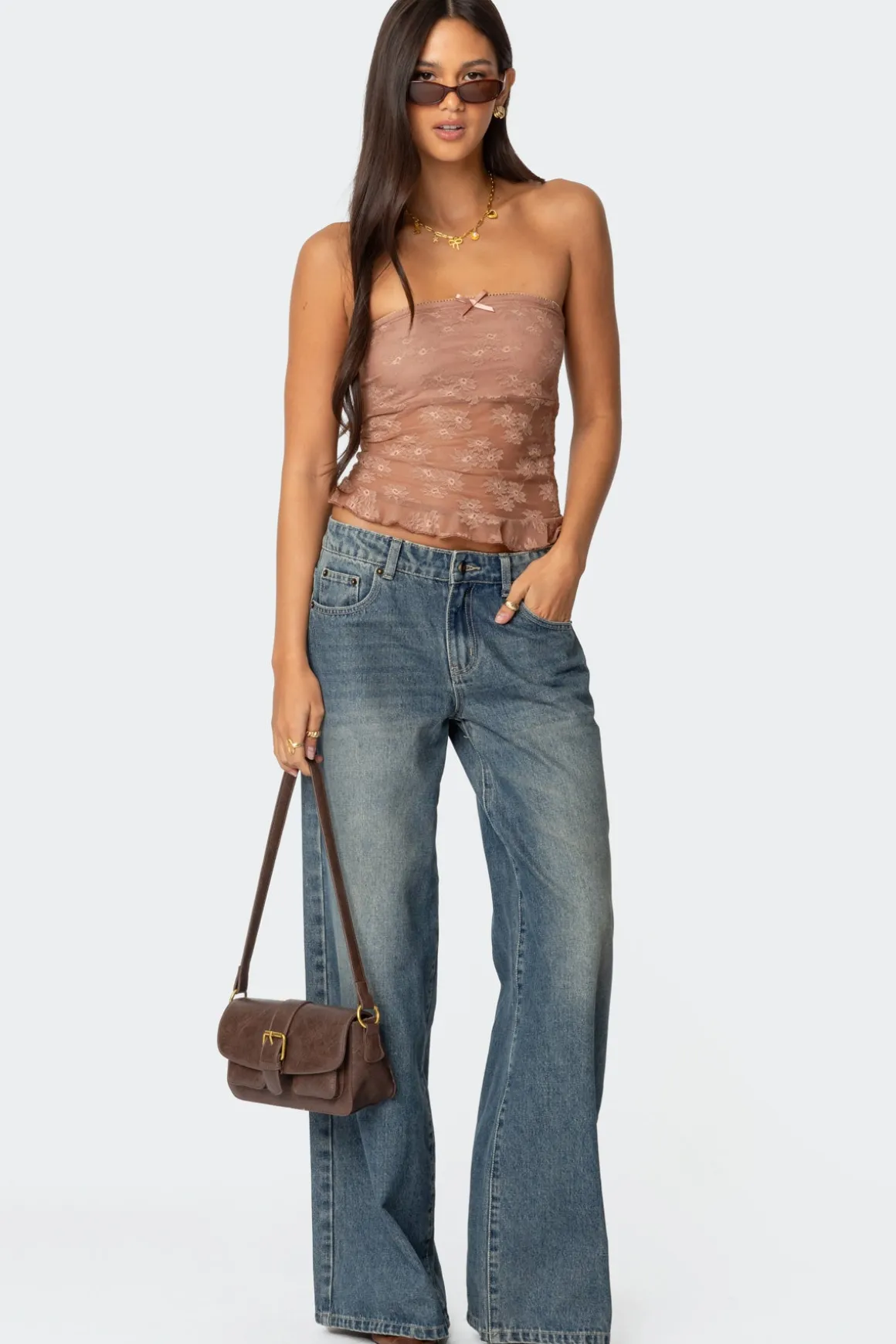Ballet Sheer Lace Tube Top