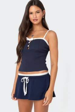 Baxter Button Front Ribbed Tank Top