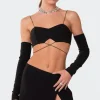 Beatrix separate sleeves crossed crop top