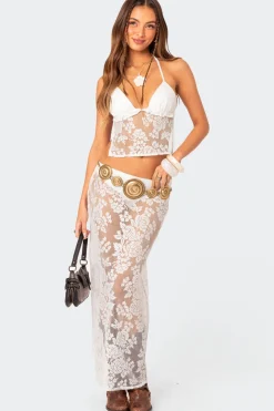 Bess Sheer Lace Maxi Skirt