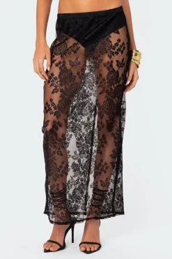 Bess Sheer Lace Maxi Skirt