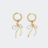 Bow Charm Hoop Earrings