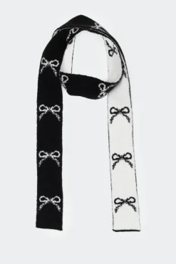 Bow Knit Skinny Scarf