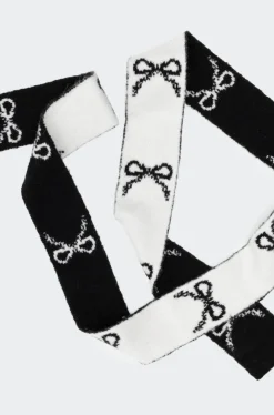 Bow Knit Skinny Scarf