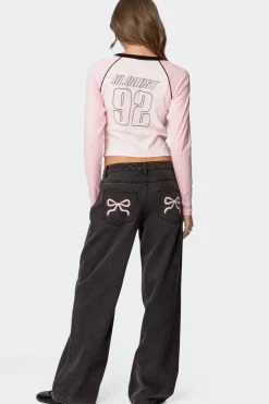 Bow Pocket Relaxed Jeans