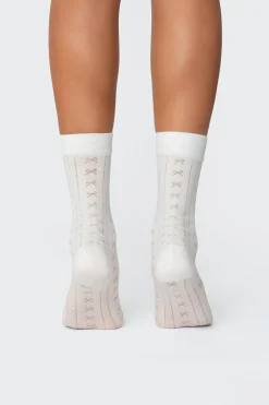 Bow Pointelle Socks