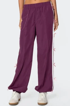 Bow Stripe Nylon Track Pants