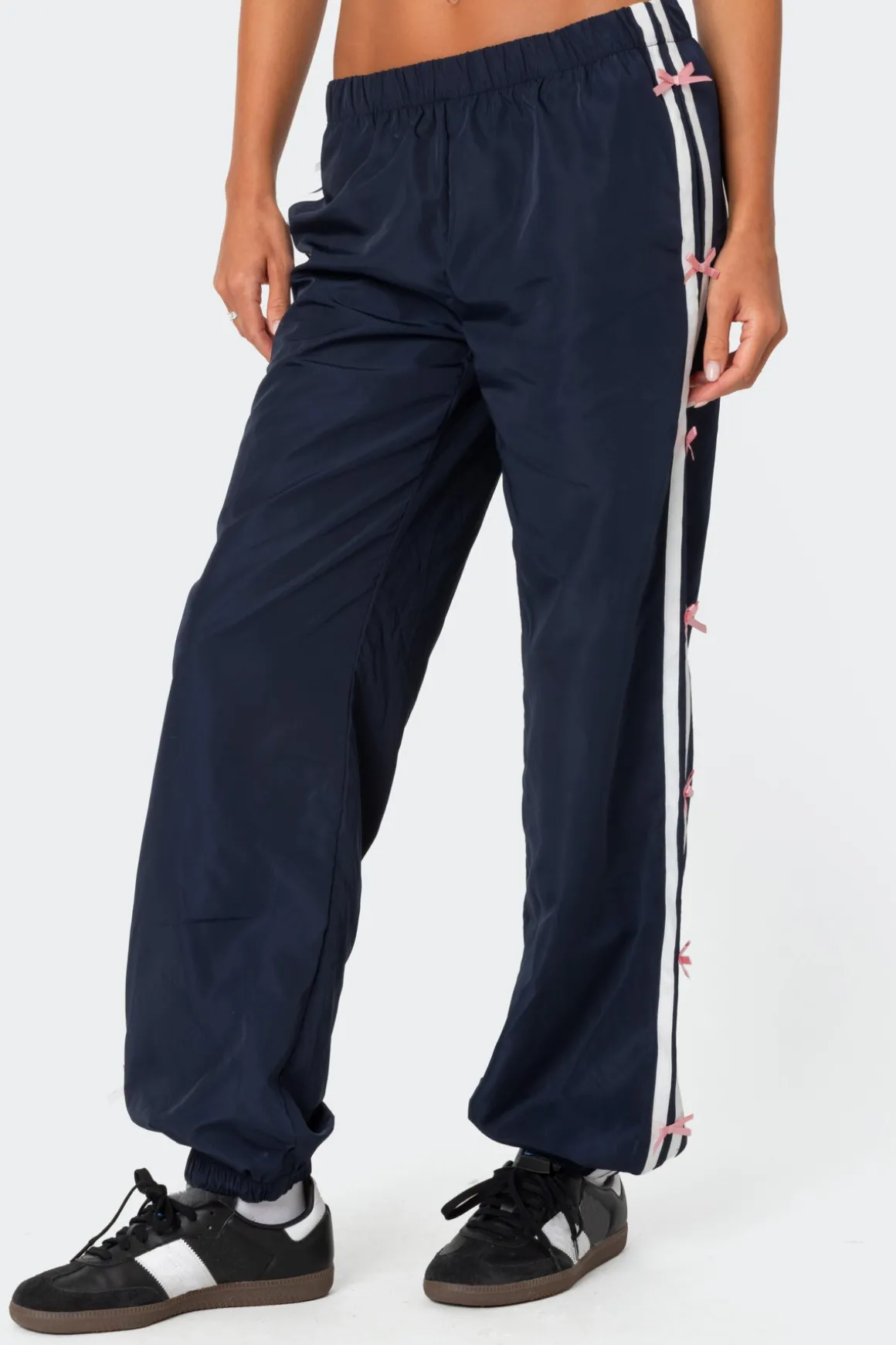 Bow Stripe Nylon Track Pants
