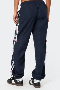 Bow Stripe Nylon Track Pants