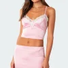 Brandi Lace Trim Satin Tank Top