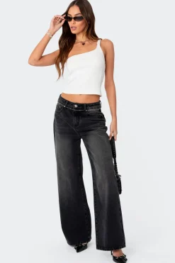 Braya Washed Low Rise Baggy Jeans
