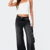 Braya Washed Low Rise Baggy Jeans