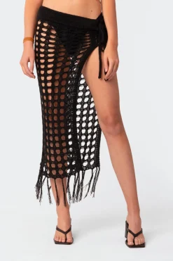 Brielle Crochet Slit Maxi Skirt