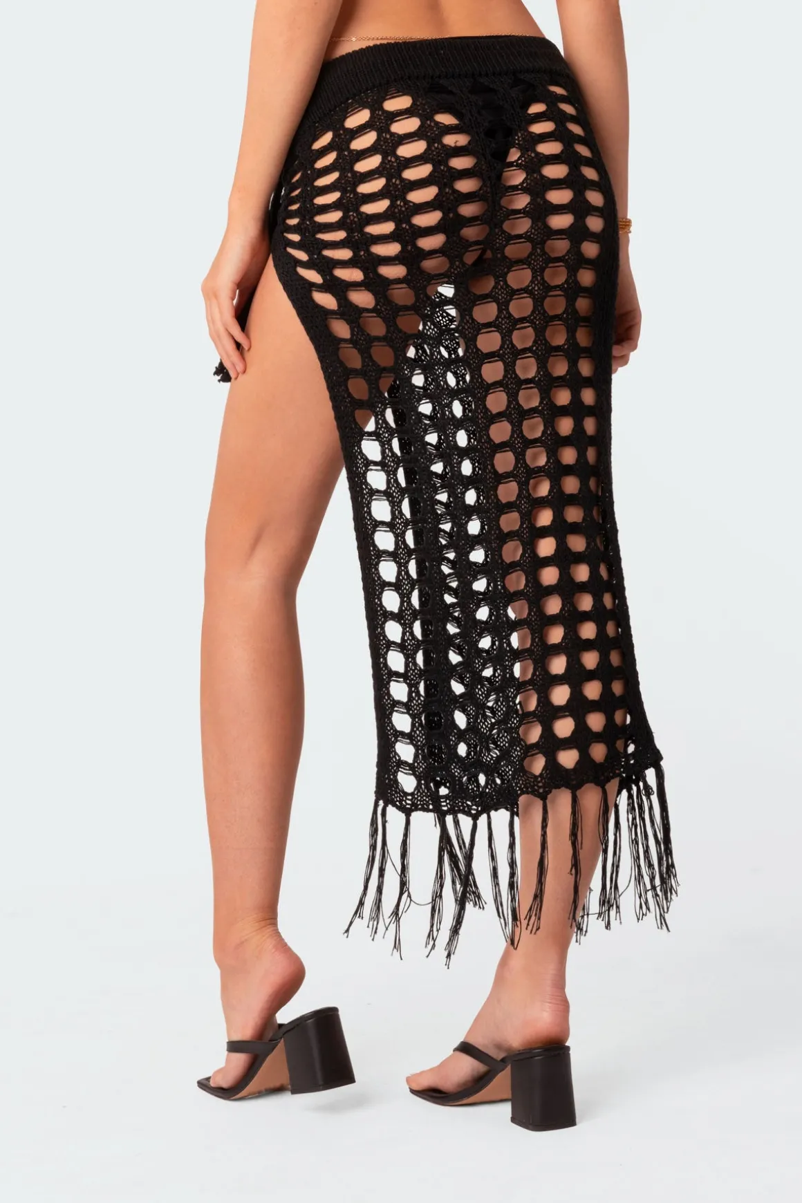 Brielle Crochet Slit Maxi Skirt