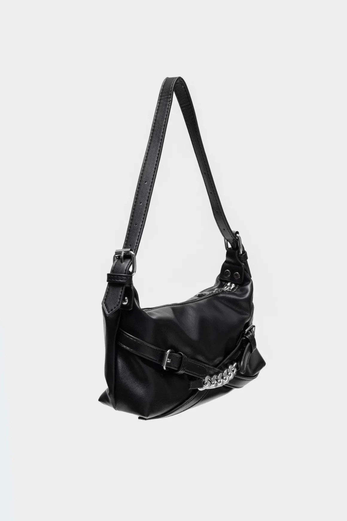 Buckle & Chain Shoulder Bag