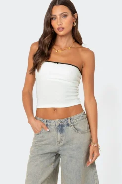 Built In Bra Waffle Tube Top