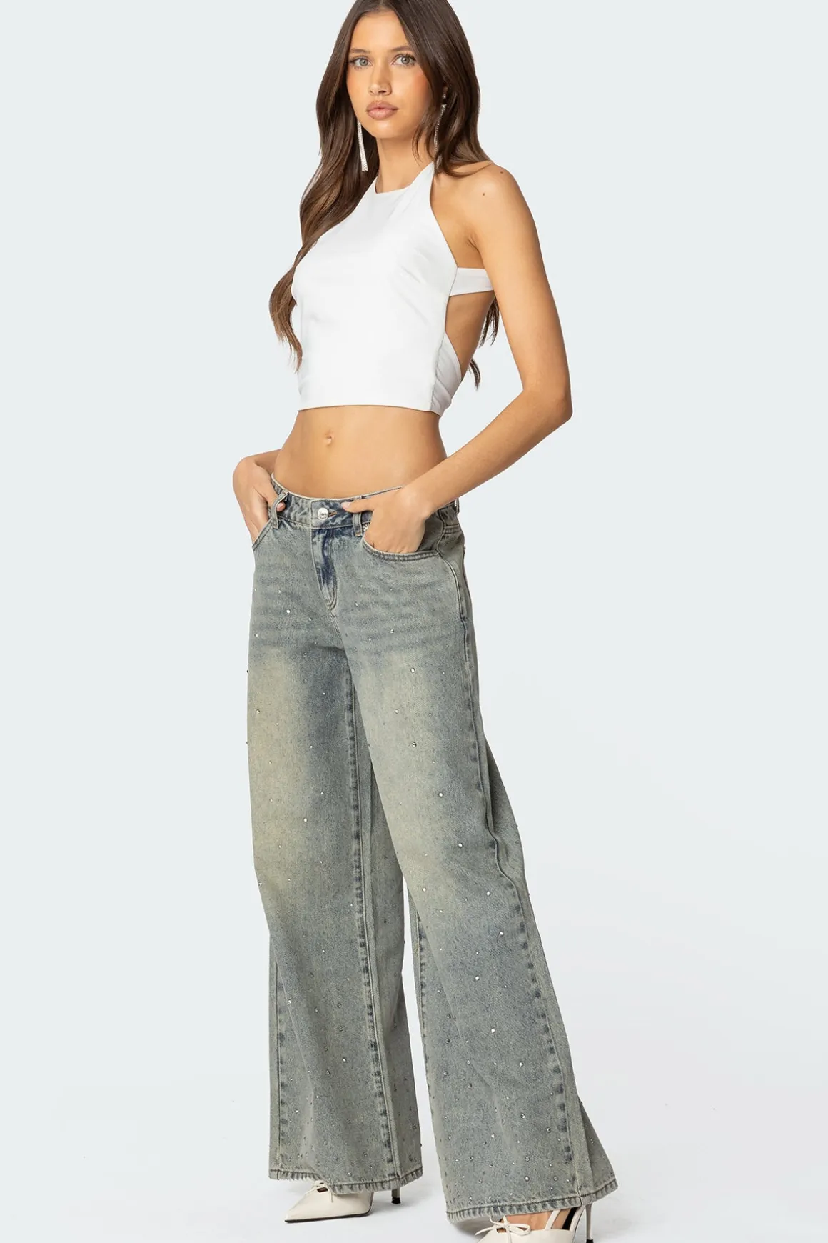Caity Backless High Neck Top