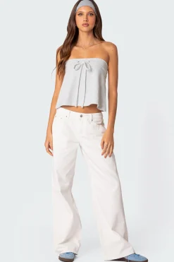 Caroline Tie Front Strapless Top