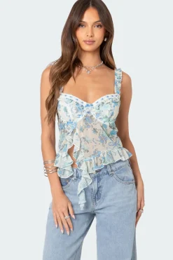 Cascade Ruffled Bra Top