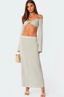 Celeste Off Shoulder Twist Crop Top