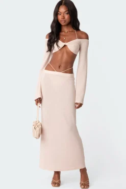 Celeste Off Shoulder Twist Crop Top