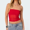 Celestia Sheer Mesh Tube Top