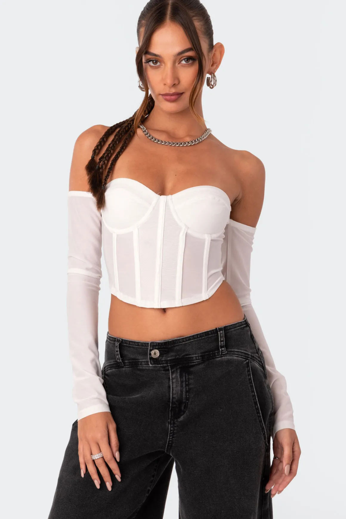 Cella Long Sleeve Mesh Corset