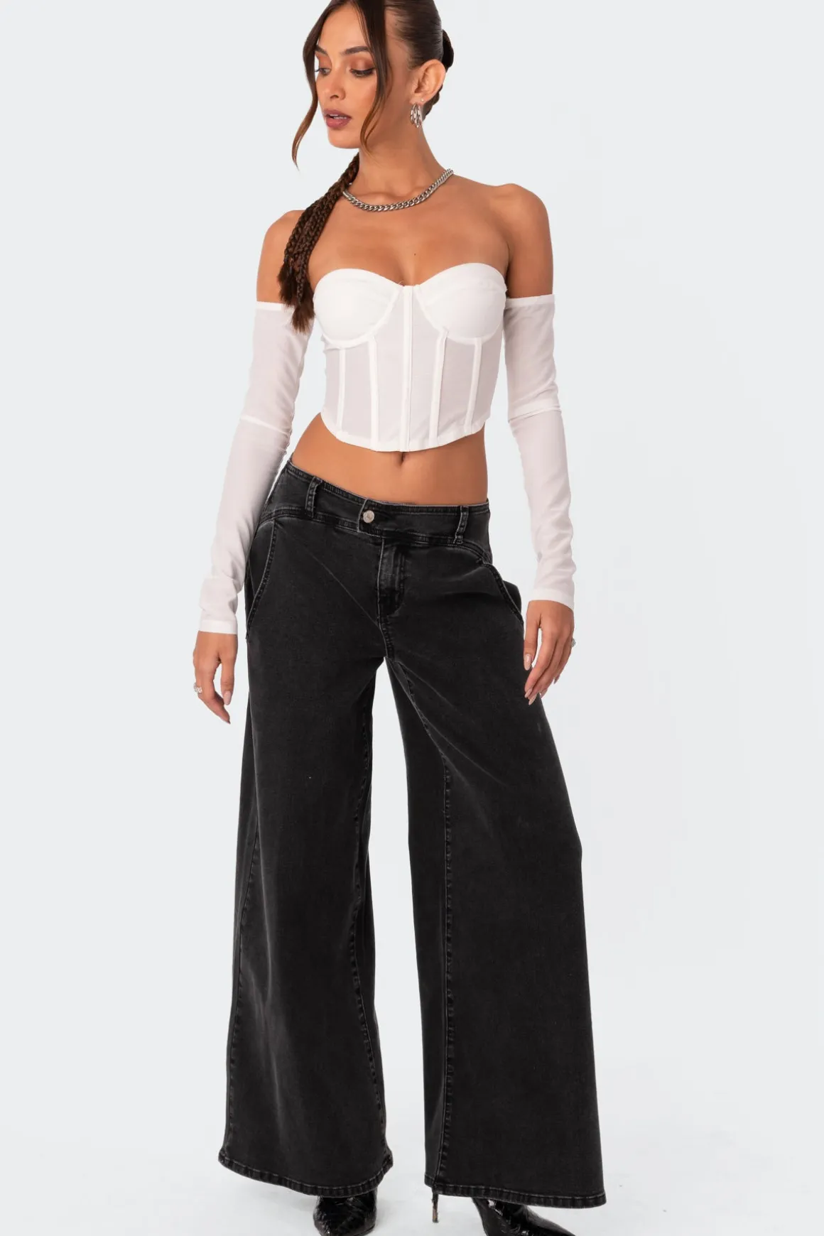 Cella Long Sleeve Mesh Corset