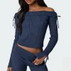 Chase Fold Over Cable Knit Top
