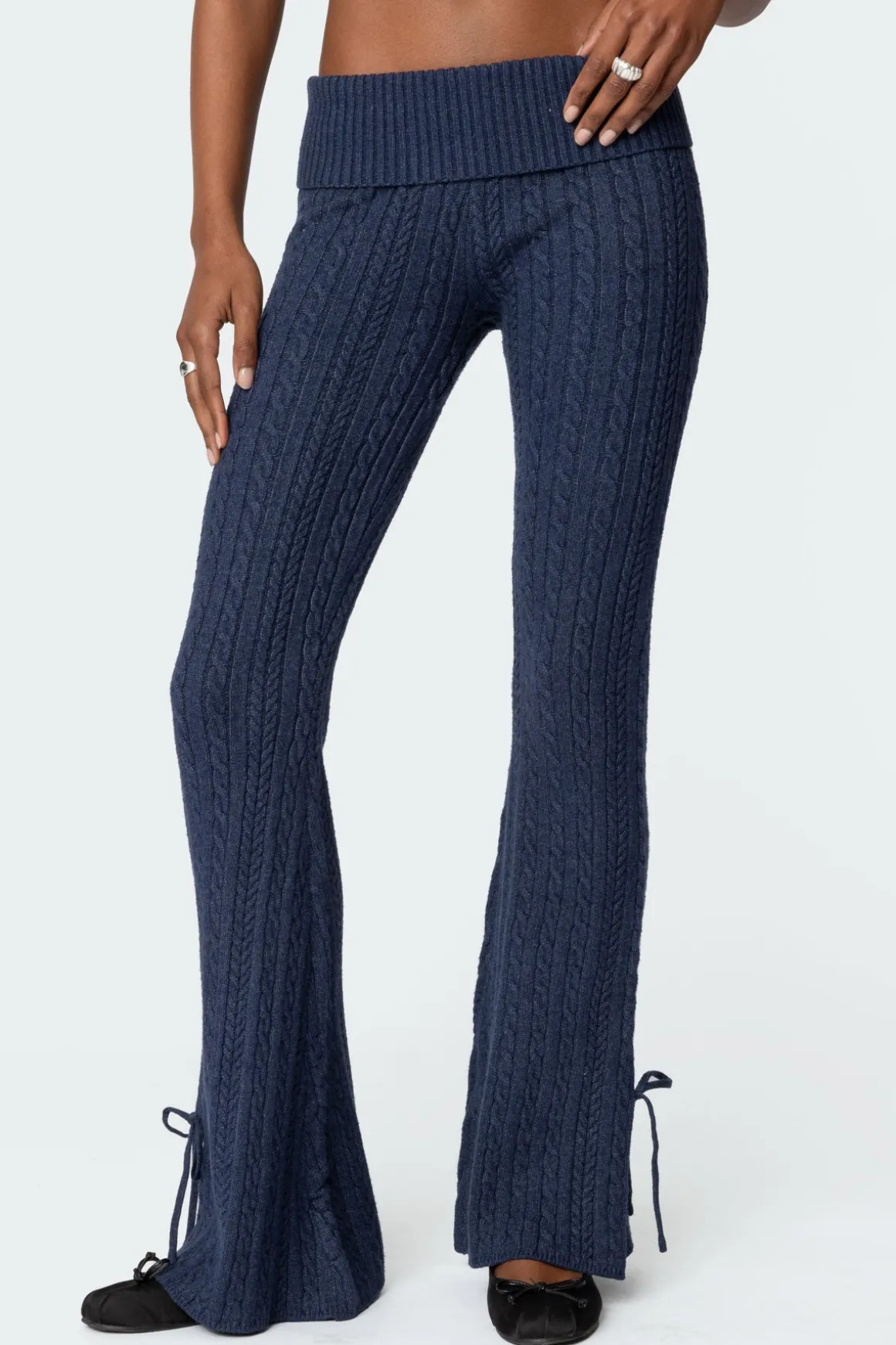 Chase Fold Over Cable Knit Pants