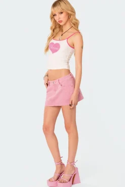 Cheeky Low Rise Denim Micro Skirt