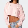 Chunky Bow Cropped Sweater