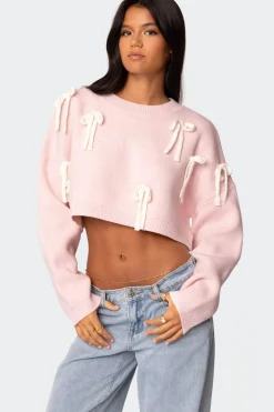 Chunky Bow Cropped Sweater