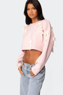 Chunky Bow Cropped Sweater