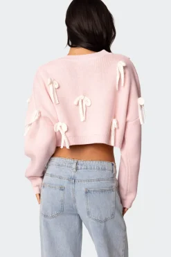 Chunky Bow Cropped Sweater